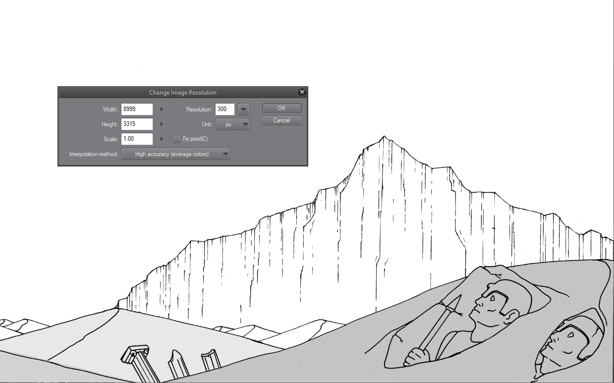 A cropped preview of the line art of the website banner image.